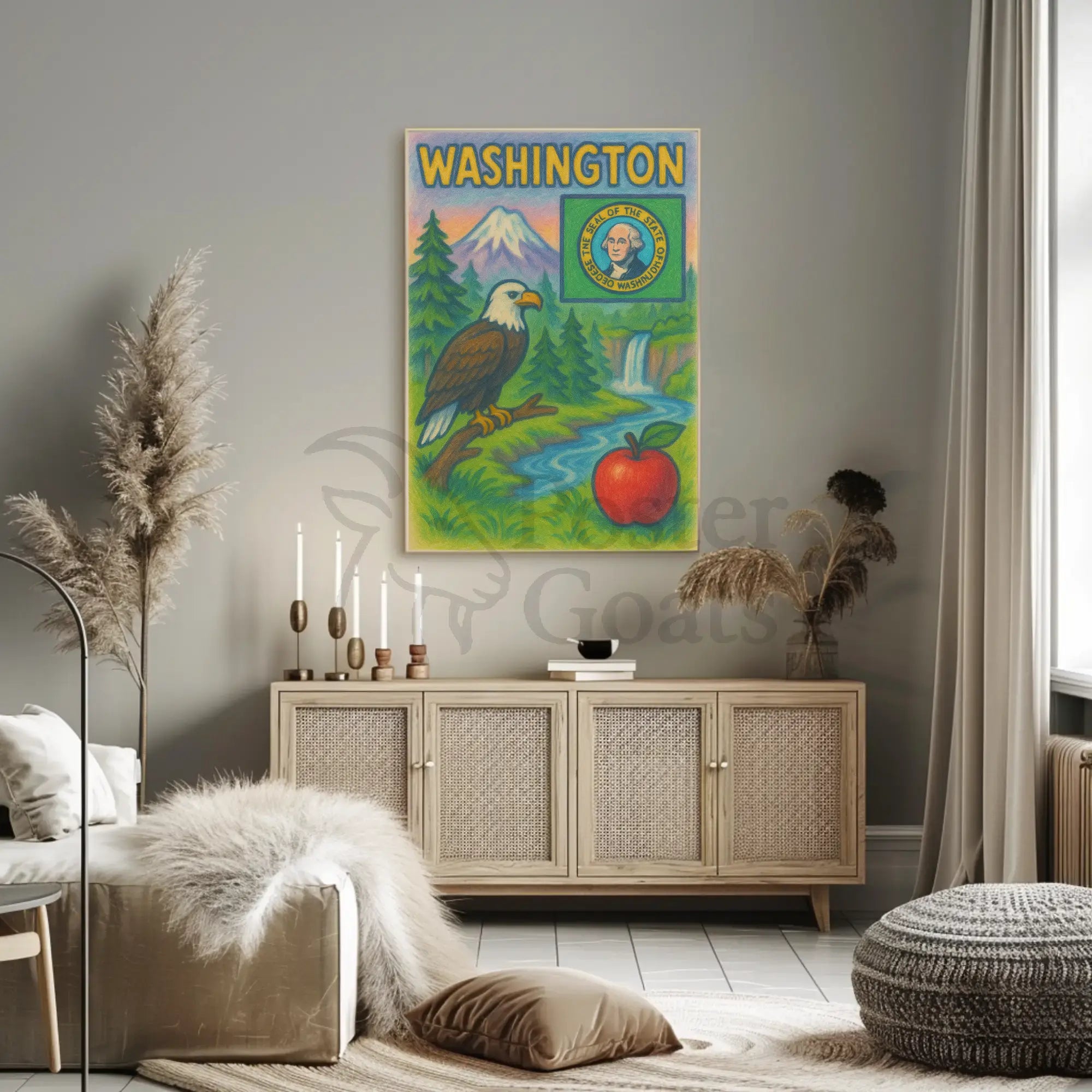 Washington State's Natural Beauty Patriotic Travel Poster PosterGoat