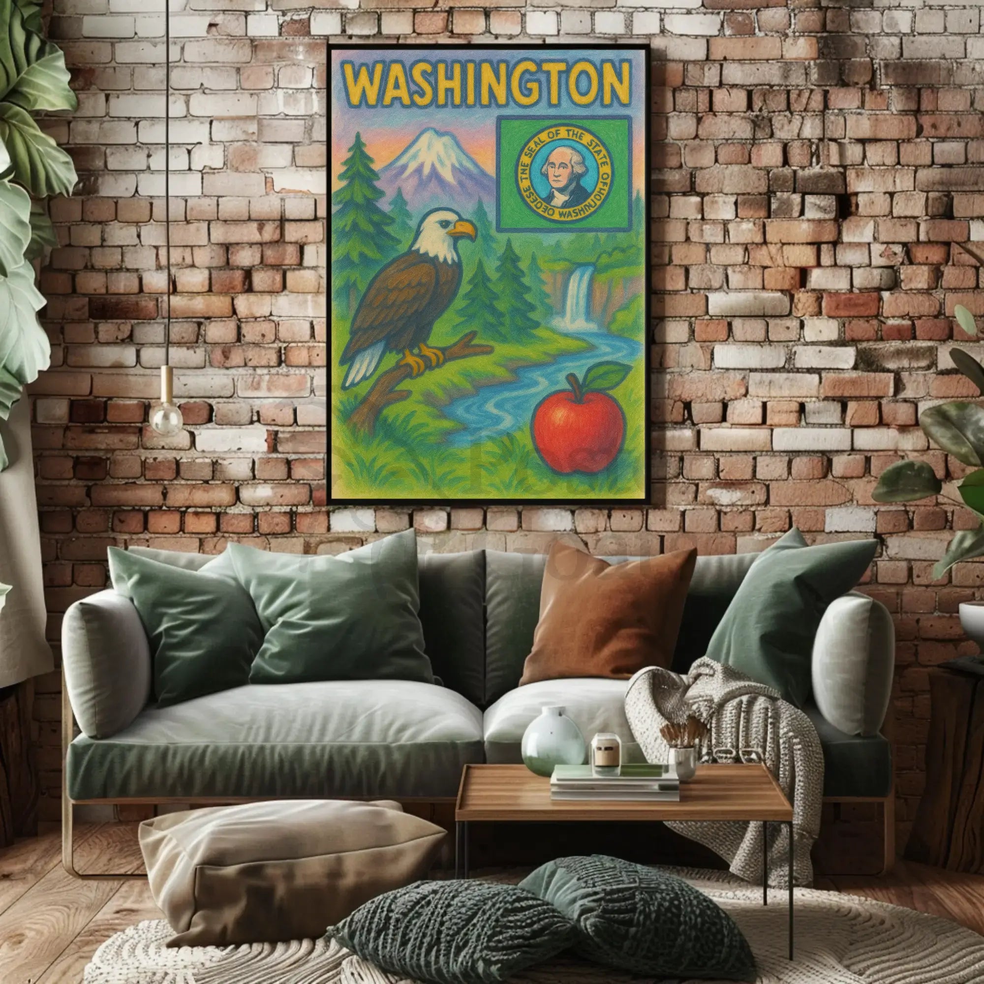 Washington State's Natural Beauty Patriotic Travel Poster PosterGoat