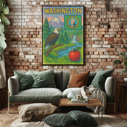 Washington State's Natural Beauty Patriotic Travel Poster PosterGoat