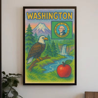 Washington State's Natural Beauty Patriotic Travel Poster PosterGoat