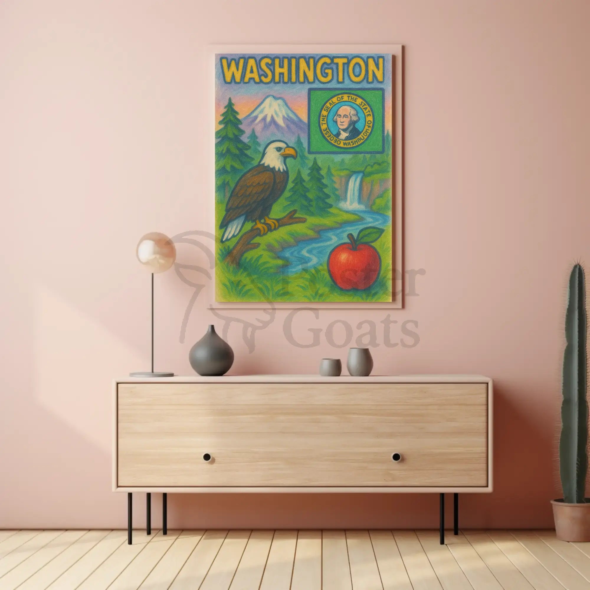 Washington State's Natural Beauty Patriotic Travel Poster PosterGoat