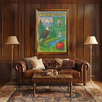 Washington State's Natural Beauty Patriotic Travel Poster PosterGoat