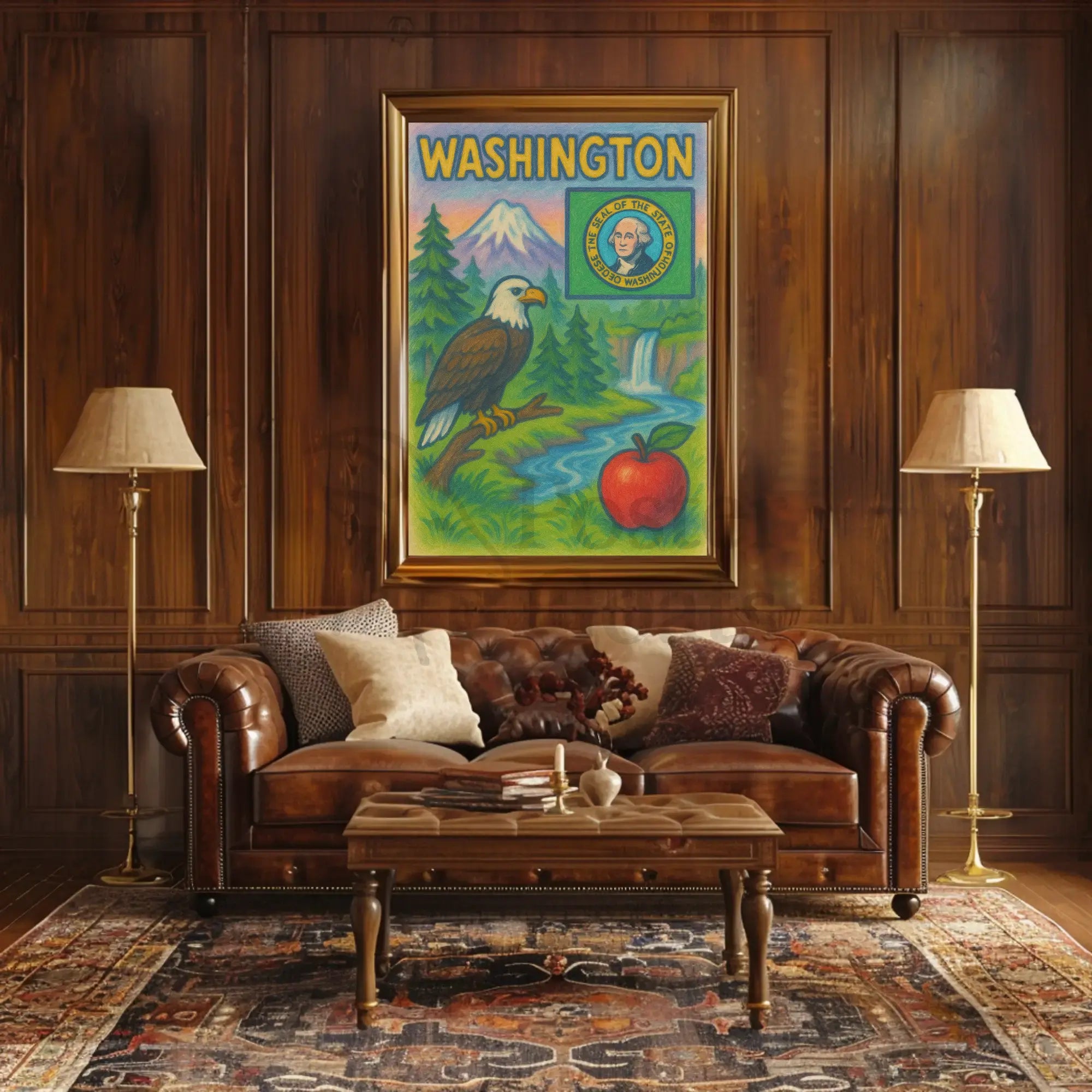 Washington State's Natural Beauty Patriotic Travel Poster PosterGoat
