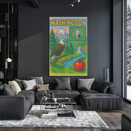 Washington State's Natural Beauty Patriotic Travel Poster PosterGoat