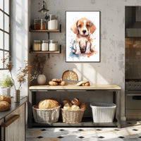 Watercolor Beagle Puppy Poster: Charming Animal Art PosterGoat