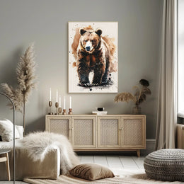Watercolor Bear Abstract Art Print - Animal Poster PosterGoat