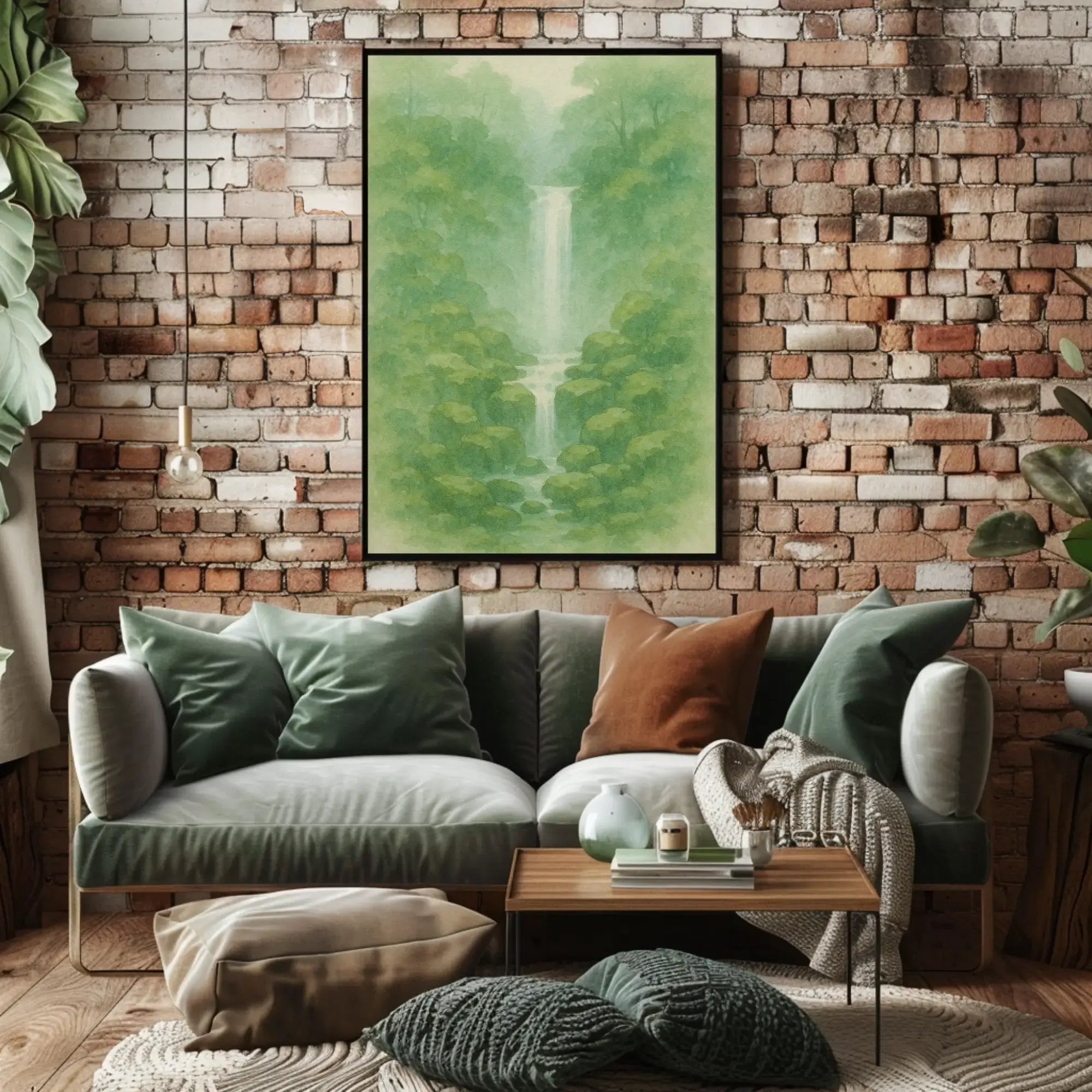 Waterfall in Tranquil Forest National Park Poster PosterGoat
