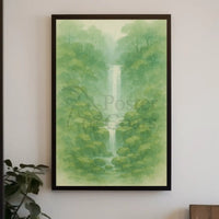 Waterfall in Tranquil Forest National Park Poster PosterGoat