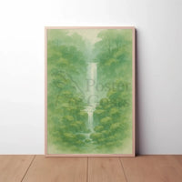Waterfall in Tranquil Forest National Park Poster PosterGoat