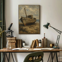 Weathered Shipwreck Solitude Abstract, Artistic, or Pop Culture Poster PosterGoat
