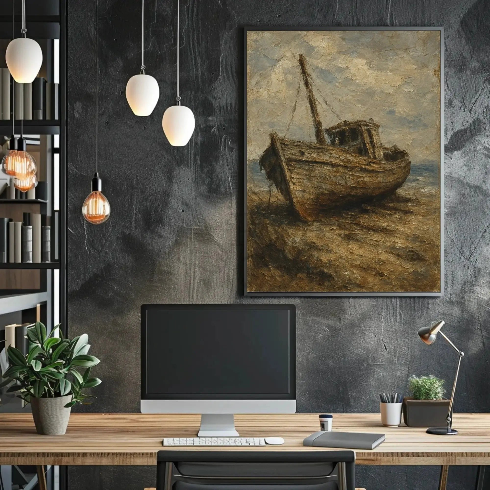 Weathered Shipwreck Solitude Abstract, Artistic, or Pop Culture Poster PosterGoat