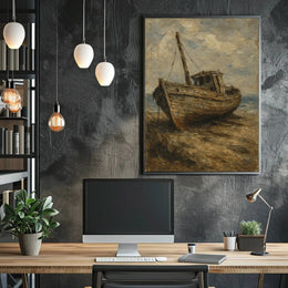 Weathered Shipwreck Solitude Abstract, Artistic, or Pop Culture Poster PosterGoat