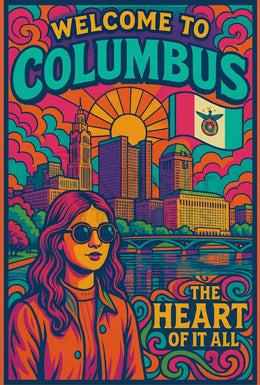Welcome to Columbus Vibrant Cityscape Travel Poster PosterGoat