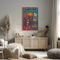 Welcome to Columbus Vibrant Cityscape Travel Poster PosterGoat