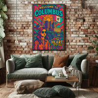 Welcome to Columbus Vibrant Cityscape Travel Poster PosterGoat