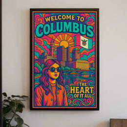 Welcome to Columbus Vibrant Cityscape Travel Poster PosterGoat