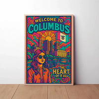 Welcome to Columbus Vibrant Cityscape Travel Poster PosterGoat