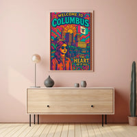 Welcome to Columbus Vibrant Cityscape Travel Poster PosterGoat