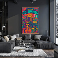 Welcome to Columbus Vibrant Cityscape Travel Poster PosterGoat