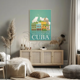 Welcome to Cuba Retro Travel Art Travel Poster PosterGoat