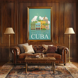 Welcome to Cuba Retro Travel Art Travel Poster PosterGoat