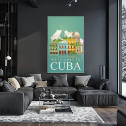 Welcome to Cuba Retro Travel Art Travel Poster PosterGoat