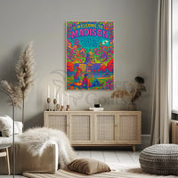 Welcome to Madison Psychedelic Travel Poster PosterGoat