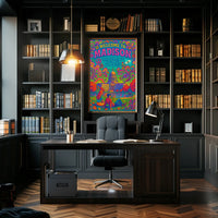 Welcome to Madison Psychedelic Travel Poster PosterGoat