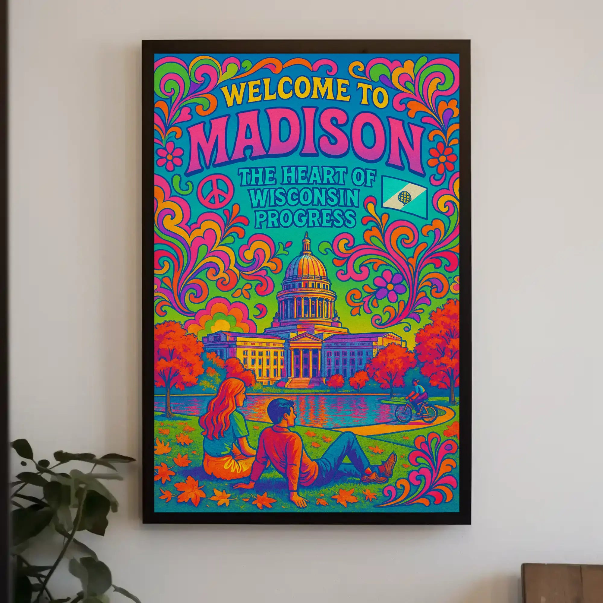 Welcome to Madison Psychedelic Travel Poster PosterGoat