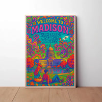 Welcome to Madison Psychedelic Travel Poster PosterGoat