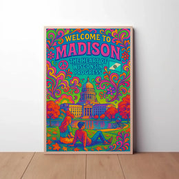 Welcome to Madison Psychedelic Travel Poster PosterGoat