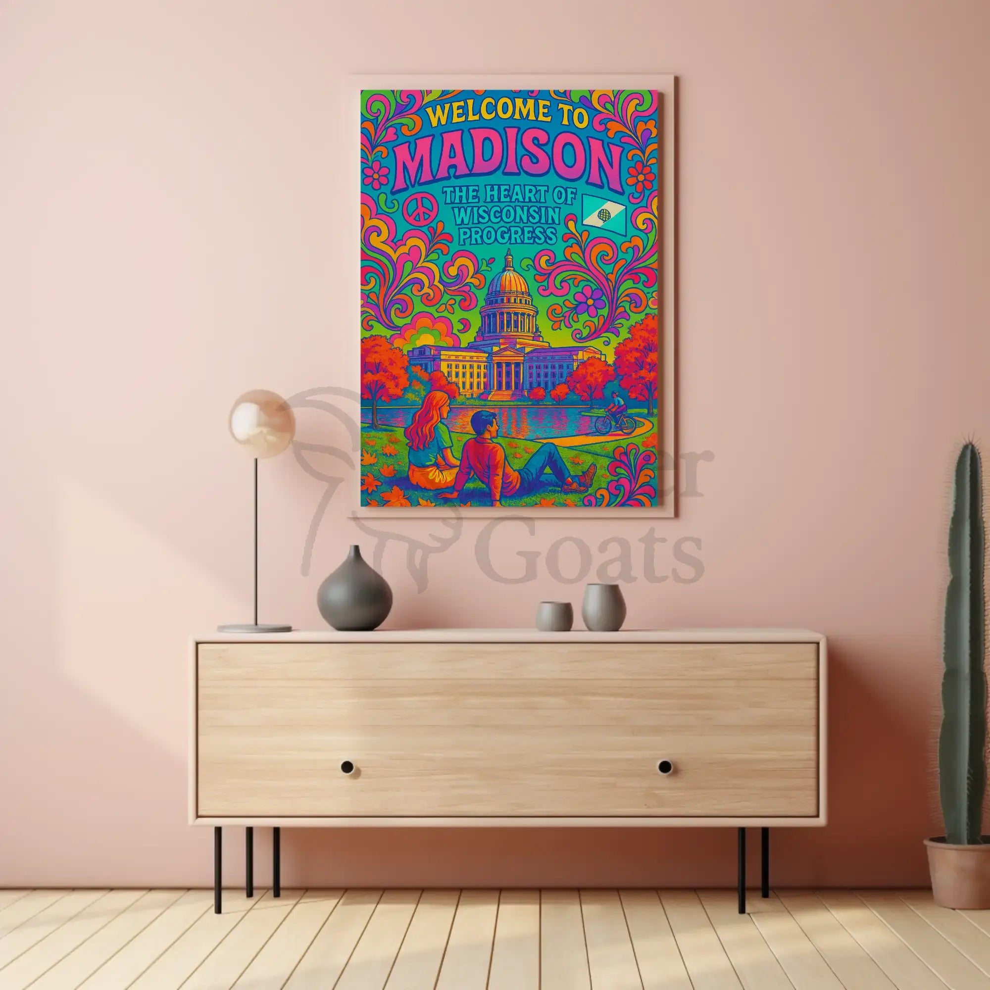 Welcome to Madison Psychedelic Travel Poster PosterGoat