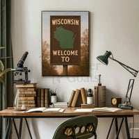 Welcome to Wisconsin Rustic Travel Poster PosterGoat