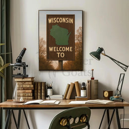 Welcome to Wisconsin Rustic Travel Poster PosterGoat