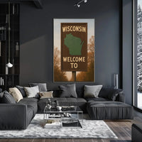 Welcome to Wisconsin Rustic Travel Poster PosterGoat