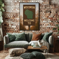 Welcome to Wisconsin Rustic Travel Poster PosterGoat