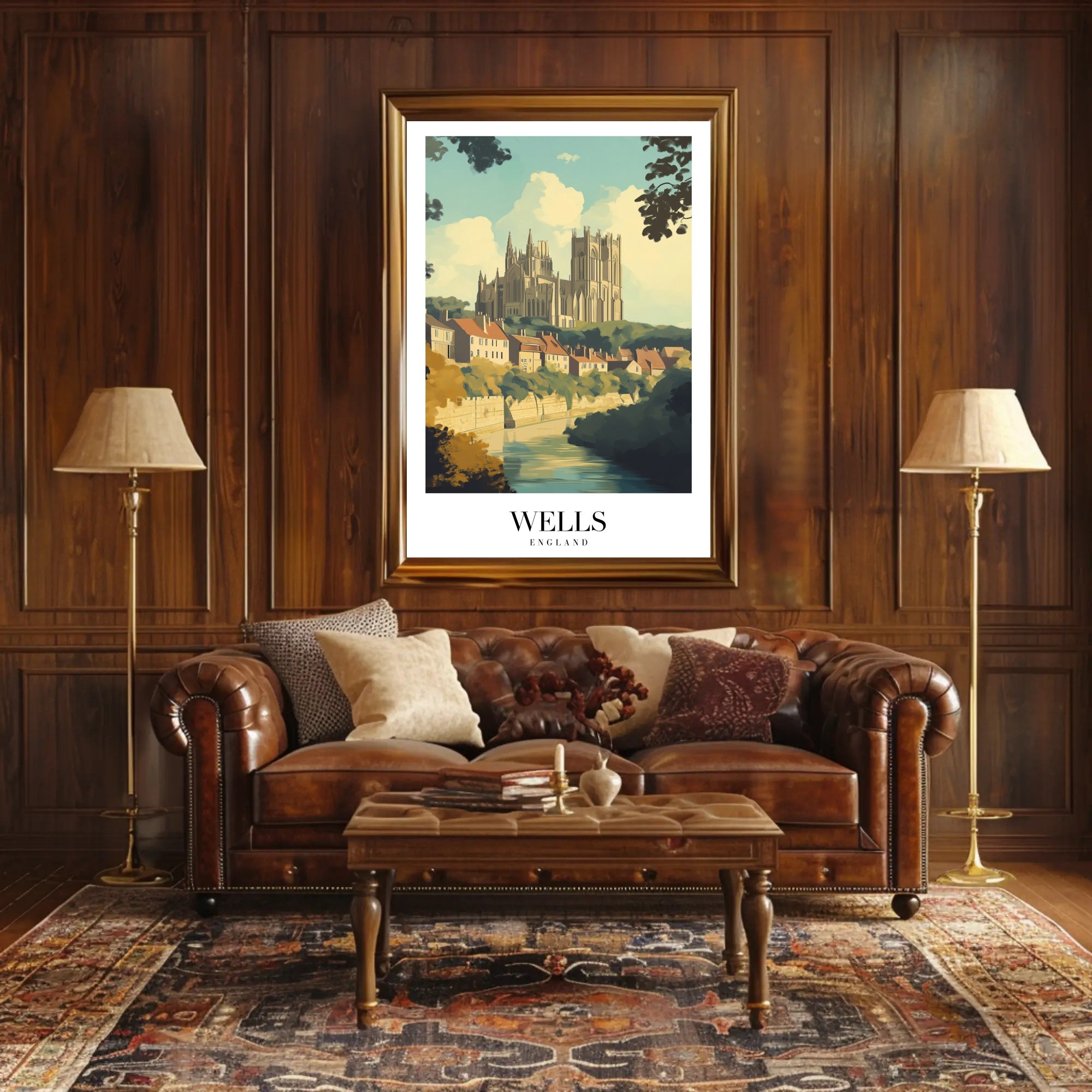 Wells England Gothic Cathedral Poster PosterGoat