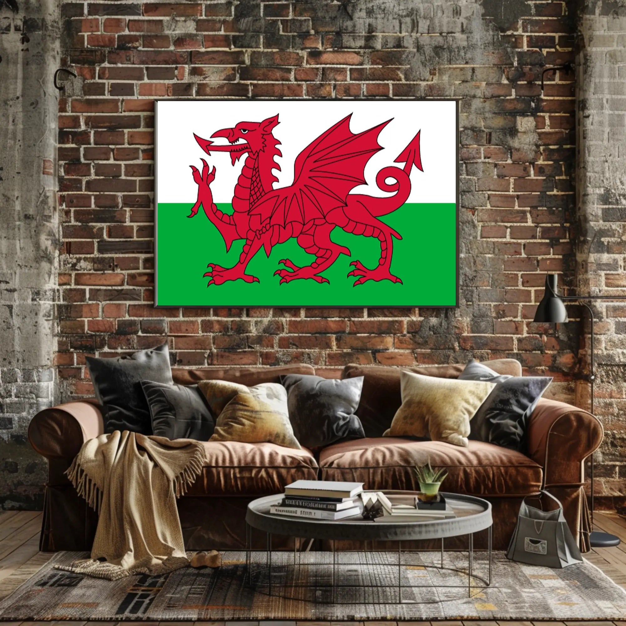 Welsh Dragon Flag Art Celebrating Culture and Heritage Poster PosterGoat