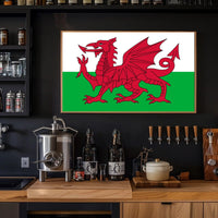 Welsh Dragon Flag Art Celebrating Culture and Heritage Poster PosterGoat