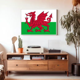 Welsh Dragon Flag Art Celebrating Culture and Heritage Poster PosterGoat