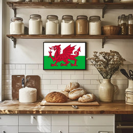Welsh Dragon Flag Art Celebrating Culture and Heritage Poster PosterGoat