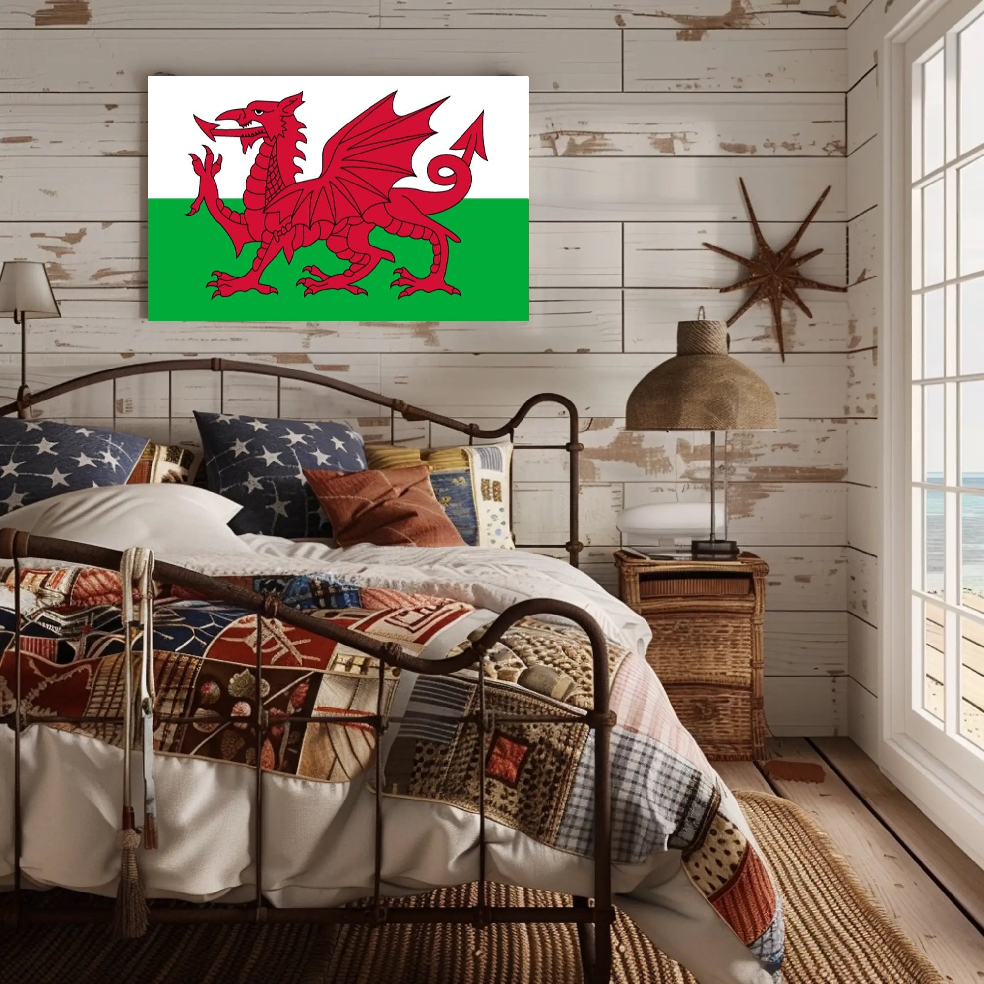 Welsh Dragon Flag Art Celebrating Culture and Heritage Poster PosterGoat
