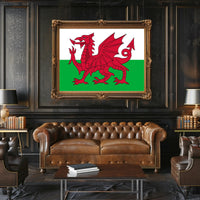 Welsh Dragon Flag Art Celebrating Culture and Heritage Poster PosterGoat