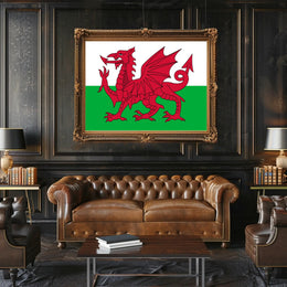 Welsh Dragon Flag Art Celebrating Culture and Heritage Poster PosterGoat
