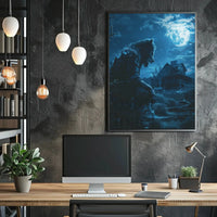 Werewolf Horror Scene in Eerie Rural Setting Artistic Poster PosterGoat
