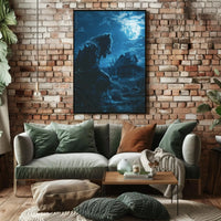 Werewolf Horror Scene in Eerie Rural Setting Artistic Poster PosterGoat