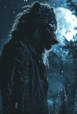 Werewolf in Moonlit Landscape Fantasy Art Poster PosterGoat