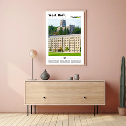 West Point Iconic Academy Building Travel Poster PosterGoat