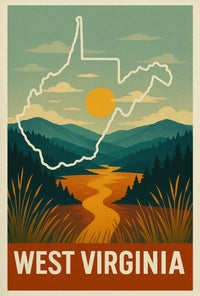 West Virginia Adventure Vintage Travel Poster PosterGoat