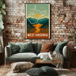 West Virginia Adventure Vintage Travel Poster PosterGoat